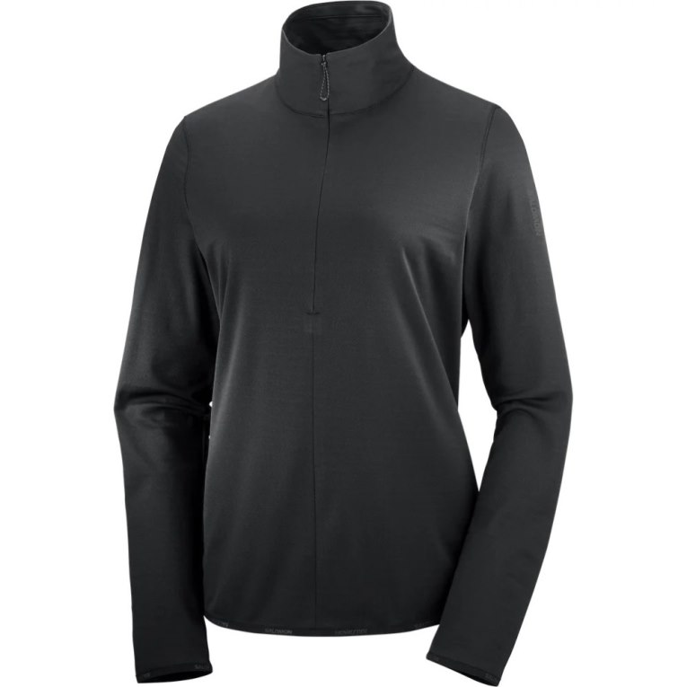 Dámské Bundy Salomon Essential Lightwarm Half Zip Černé | CZ 52BTNOM